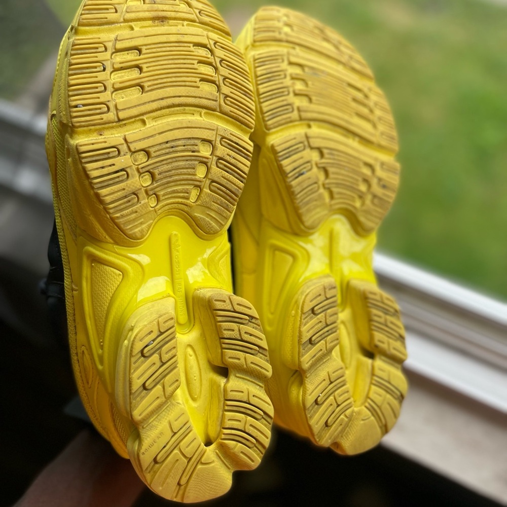 Raf Simons Yellow Sneakers with Geometric Tread